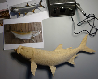 John Koester Originals - Tarpon Carving Progress